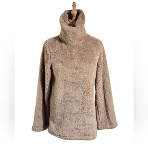 Cozy Tan Women's Fuzzy Turtleneck Pullover NWT